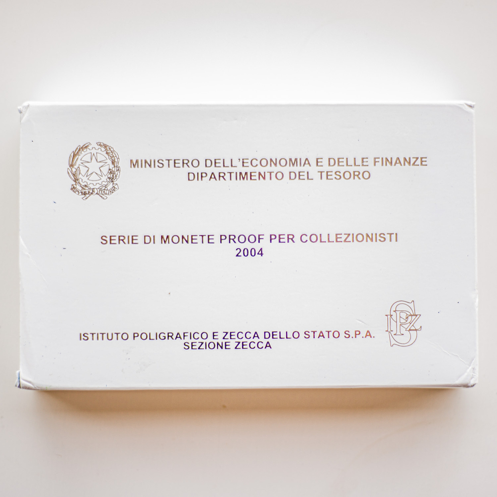 Italy 2004 Proof Coin Set "Federico Fellini" with 5 EUR Silver Coin "50 Years of Television Broadcasting in Italy"