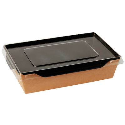Контейнер бумажный с крышкой Old School Black 800 мл 185х105х55 мм 1/200
