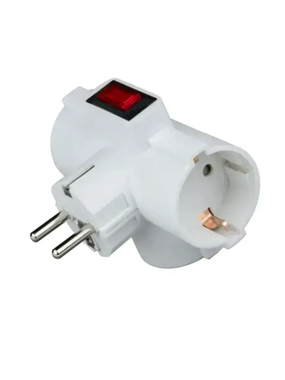 Тройник - Разветвитель сетевой с выключателем Uniel 3 гнезда с заземлением и защитой