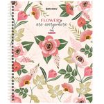 Тетрадь А5 96 л. BRAUBERG, гребень, клетка, твёрдая обложка, "Flowers", 404444, 4шт