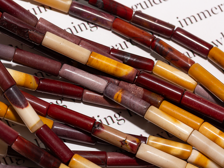 Нить бусин из мукаита, трубочки 4х13,5мм