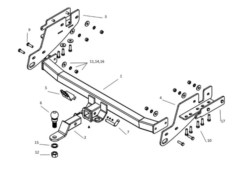 Фаркоп с унив. электрикой Смарт на Foton Tunland G7 2023- Бизон FA 0650-E