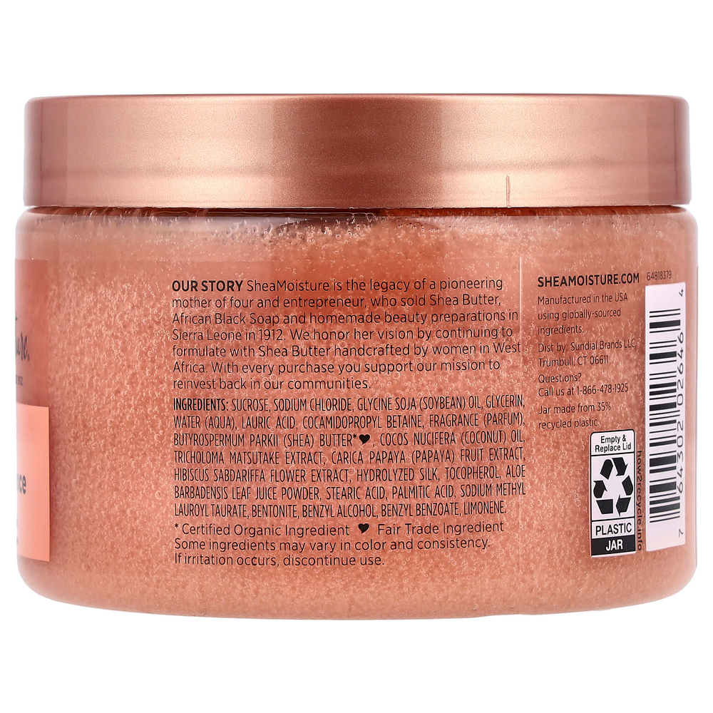 SheaMoisture, Glowing Radiance, сахарный скраб ши, кокос и гибискус, 340 г (12 унций)