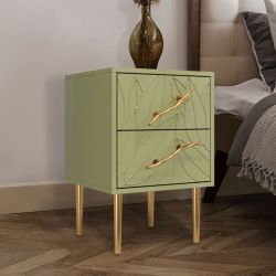 Тумба Арт Колор leaves Стайл Голд Зеленая олива