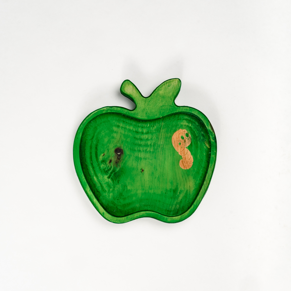 Менажница деревянная из сибирского кедра для подачи блюд и закусок с гравировкой "ЯБЛОКО". MG118