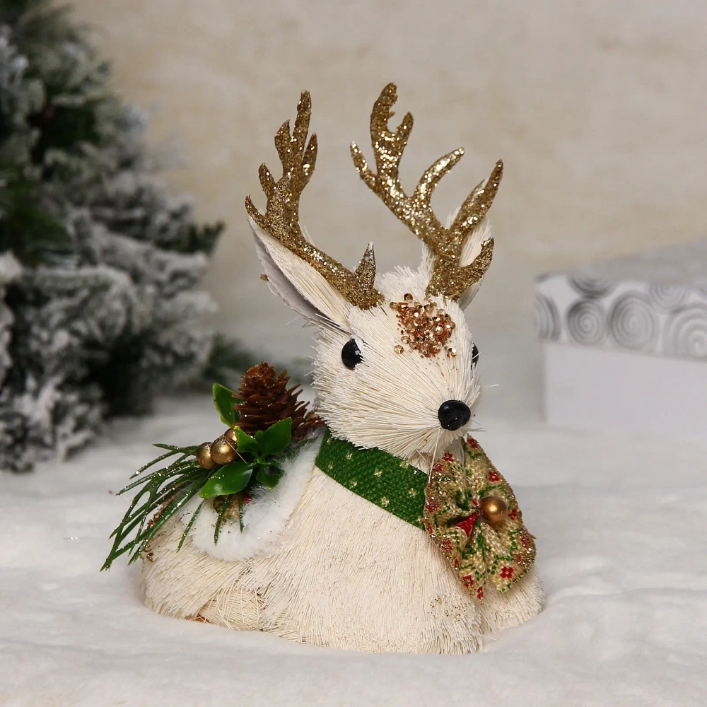 Фигурка новогодняя «Оленёнок с бантиком» 13,5*7,5*16 см