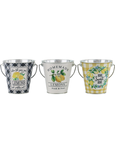 Ведро декоративное "Лимония" в ассортименте 11,5x11,5x11см