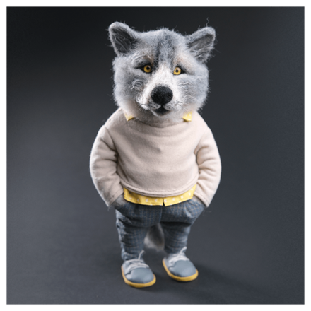 Валяная игрушка «Волк Степан»