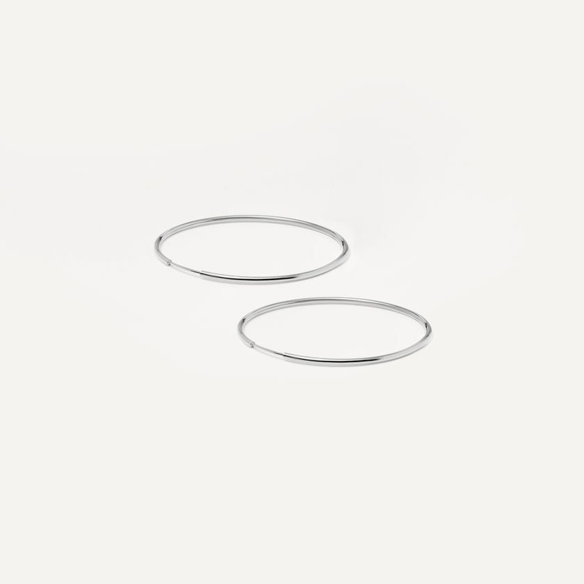 Серьги-конго Широкое Серебро – 4.5 см