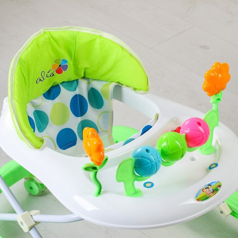 Ходунки "GAME C", 6 силиконовых колес, муз. (Alis) (зеленый)