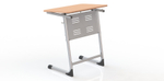 Парта одноместная Mega Smart Perfo с перфорированным экраном и углом наклона столешницы