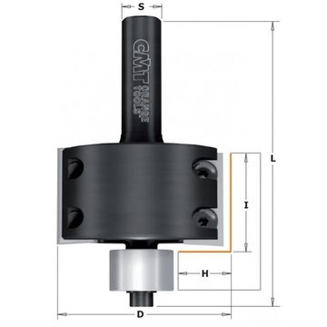 Фреза четвертная (нижн. подш.), смен.ножи HM Z2 S=12 D=50,8x28 Z2 RH CMT 660.990.11