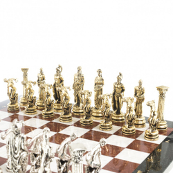Шахматы из металла  Шахматы "Олимпийские игры" доска 44х44 см мрамор лемезит фигуры металлические G 122602