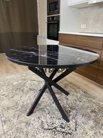 Стол круглый стеклянный "Чёрный Оникс"