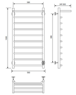 Полотенцесушитель электрический с/т Comfysan Scola EC-10 100/50 с полкой, черный