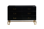 KFG057 Комод черный 6 ящиков 120*42*82см