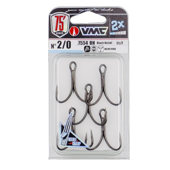 Крючок тройной VMC 7554 BN (черн. никель) №2/0 (5шт)