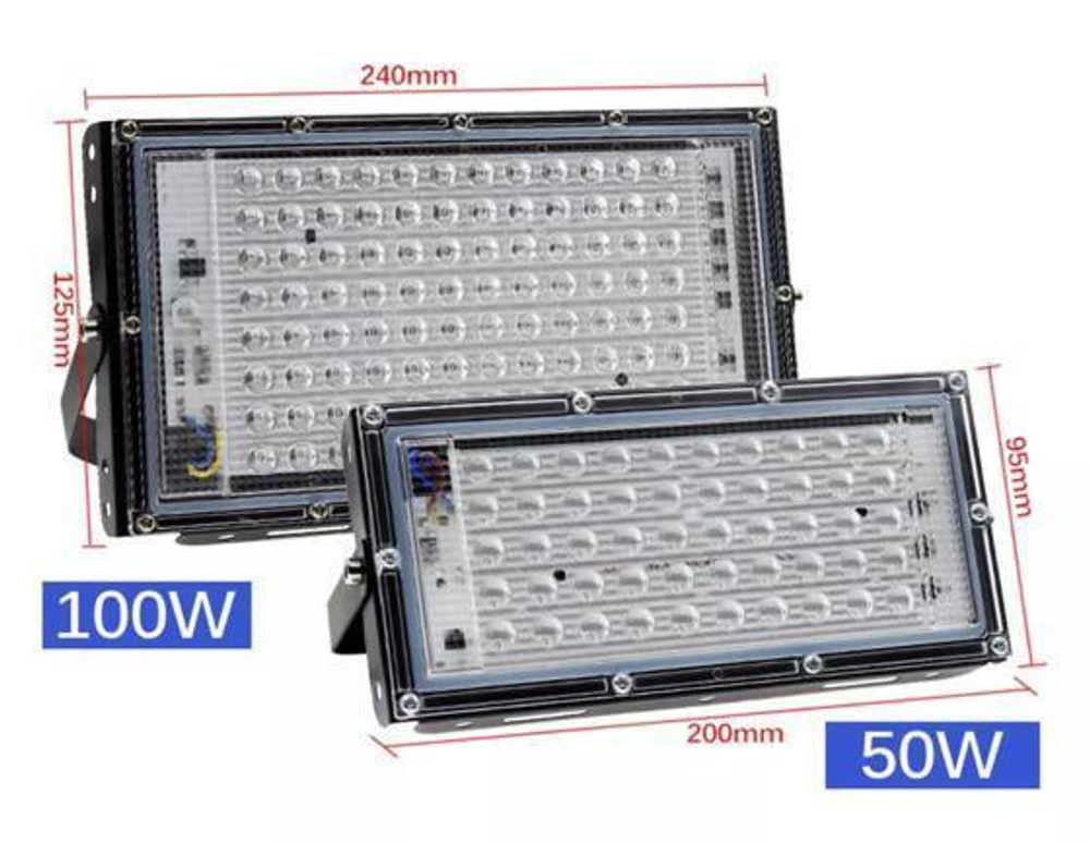 Прожектор УФ / ультрафиолетовый / Luminofor UV 50Вт светодиодный для клубов и баров с вилкой EU/ для караоке / для квеста / для праздника / для вечеринки / для шоу