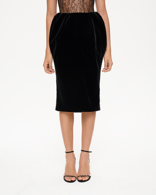 Юбка миди из бархата