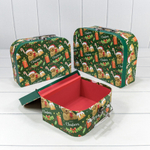 Коробка 30 х 21 х 9.6 см Набор 3 шт "Чемодан" (Зеленый)