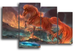 Модульная картина "Лошадь с огненной гривой"