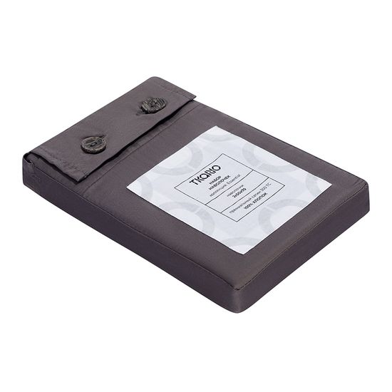 Набор наволочек из премиального сатина темно-серого цвета из коллекции essential, 50х70 см