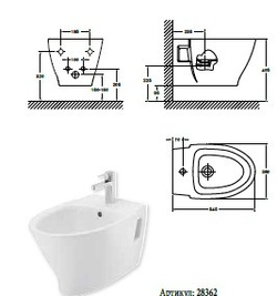 Биде подвесное Gala Jazz 28362