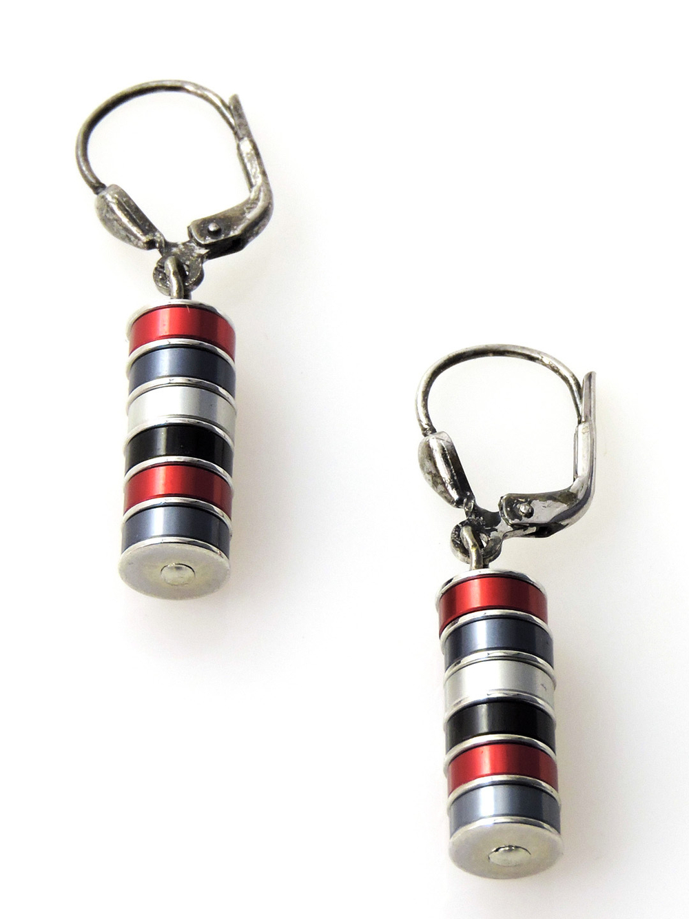 4434 Coeur de Lion стильные серьги из металлических цилиндров. Ручная работа из Германии.