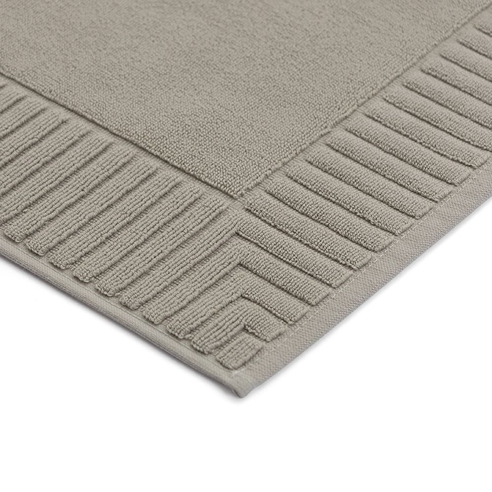 Коврик для ванной с фактурным бортиком бежево-серого цвета из коллекции Essential, 50х80 см