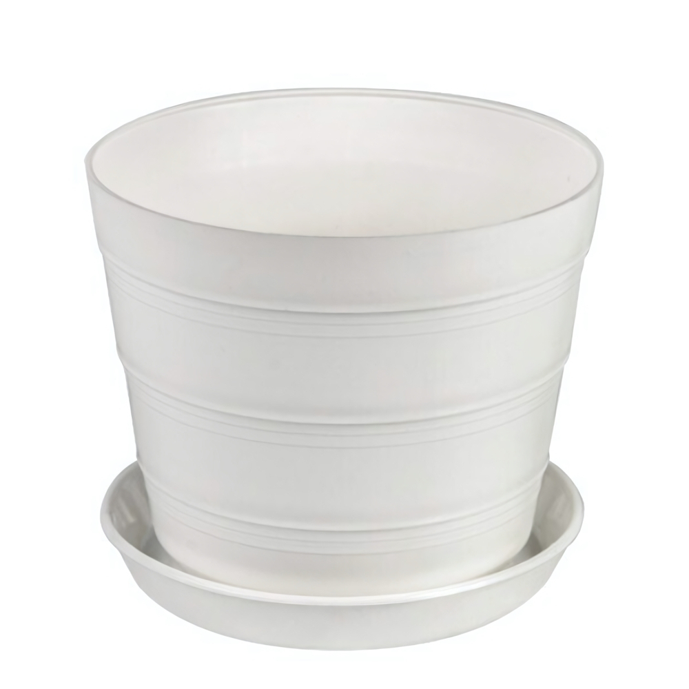 Кашпо "Классик" с поддоном 0,6 л (цвет белый)
