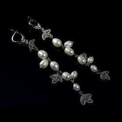 Серьги "Гаяне" жемчуг, скань асс.