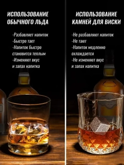 Набор подарочный камни для виски подарок в коробке