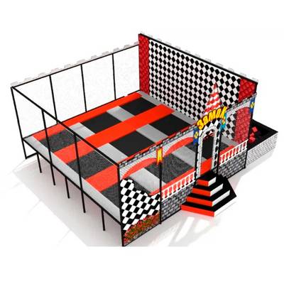 Батутная арена «Средневековье» 8,8×7,6 м, 9 батутов, с поролоновой ямой