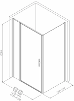 Душевой уголок Allen Brau Priority 90x80 3.31025.00 + 3.31040.00 прозрачный/хром