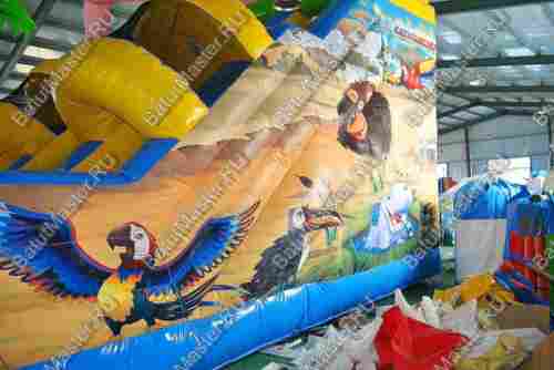 Детский надувной батут-горка "Задорный слонёнок"