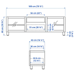 Тумба под ТВ - IKEA BESTÅ/BESTA/БЕСТО ИКЕА, 42х48х180 см, белый/черный