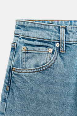 ZARA ДЖИНСЫ Z1975 STRAIGHT С ВЫСОКОЙ ПОСАДКОЙ, ВЫЦВЕТШИЙ СИНИЙ