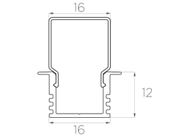 Профиль врезной алюминиевый LC-LPV-1222-2 Anod