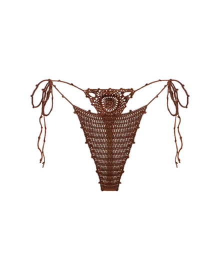 Вязаные стринги Aiwaska коричневый