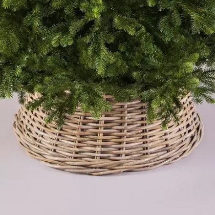 Корзина под елку, цельная, светло-коричневая, ротанг