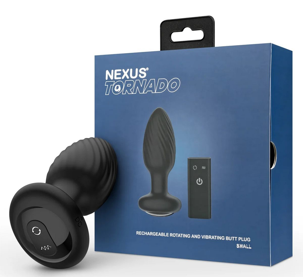 Черная анальная вибровтулка Nexus Tornado - 9,8 см. (Цвет: черный)