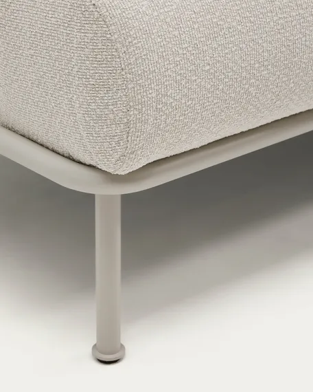 2-местный диван Aurum из шенилла цвета экрю и бежевого металла 210 см