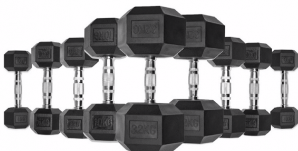 Гантель обрезиненная неразборная 20+20кг