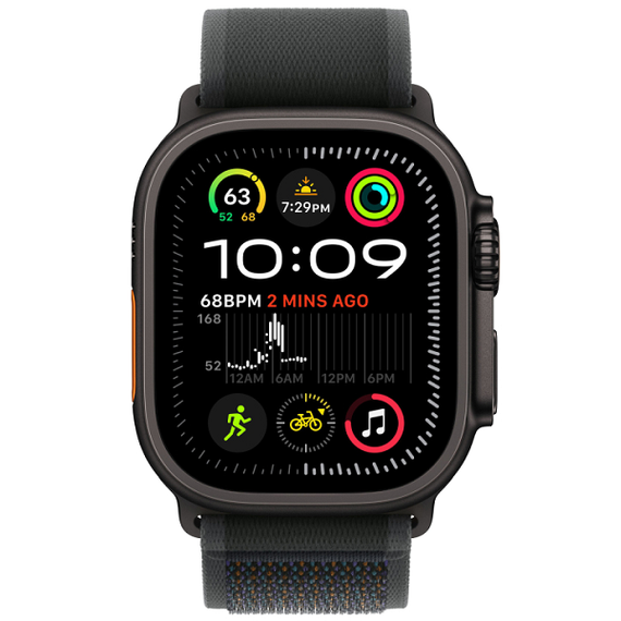 Apple Watch Ultra 2 (2024) GPS + Cellular, 49 мм, корпус из титана, ремешок Trail (S/M) цвета black (черный) MX4U3