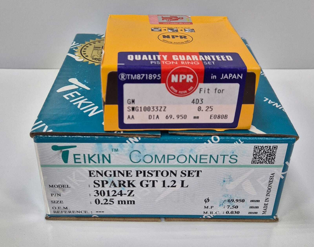 Поршни B12D1 +0.25 (доработанный) TEIKIN с кольцами NPR