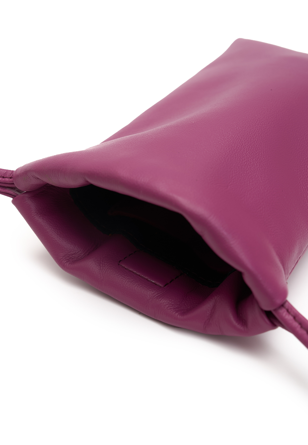 мини сумка кисет для телефона из розовой кожи