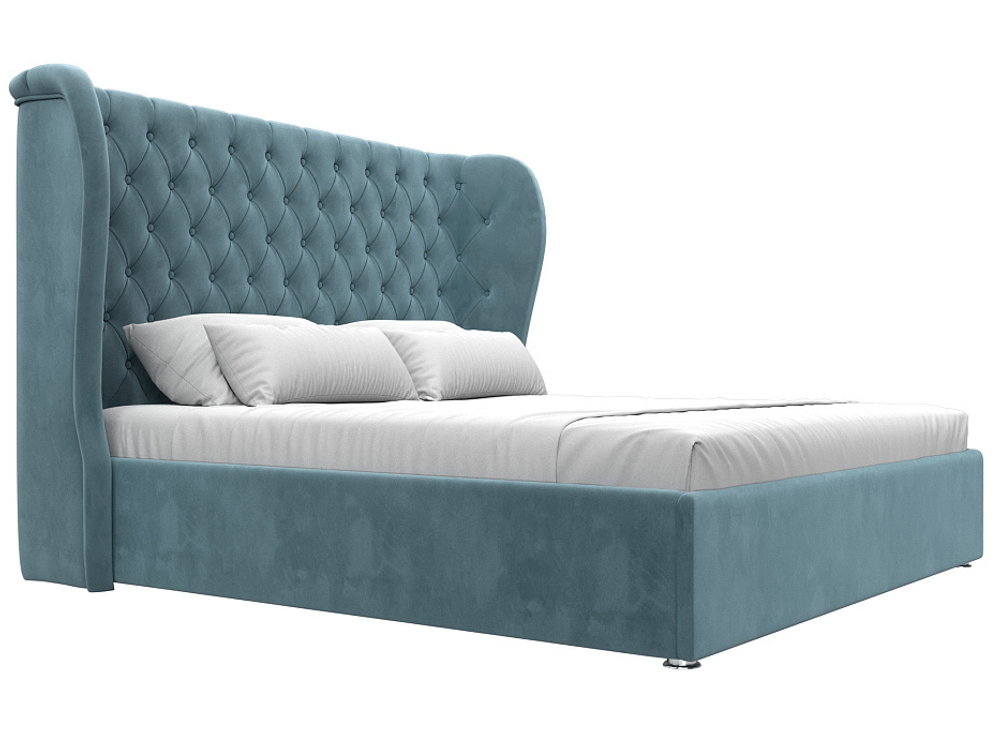 Кровать интерьерная Далия 180, Бирюзовый, Велюр, 108314