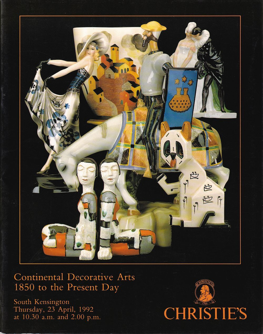 Каталог аукциона Christie's, Лондон, Европейское декоративно-прикладное искусство с 1850 по настоящее время от 23 апреля 1992 года