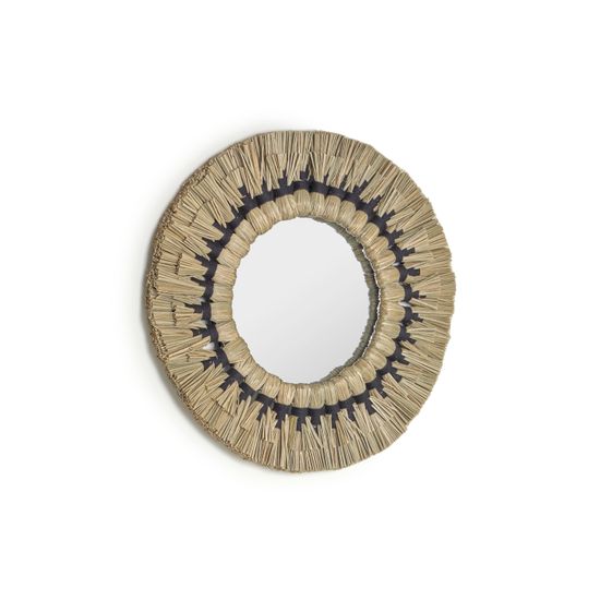 Круглое зеркало Akila из натуральных зеленых волокон 40 см