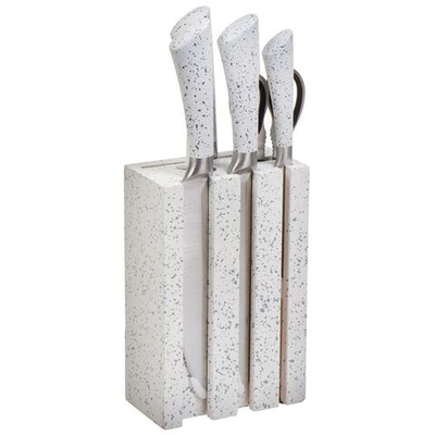 Набор ножей 8 пр, с подст, Белый гранит, Y4-5461